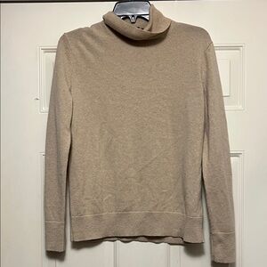 Lafayette 148 New York Beige Turtleneck Cashmere Sweater